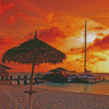 Netherlands Aruba Beach At Sunset Diamond Painting