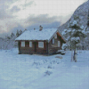 Norwegian Cabin In Snow Diamond Painting