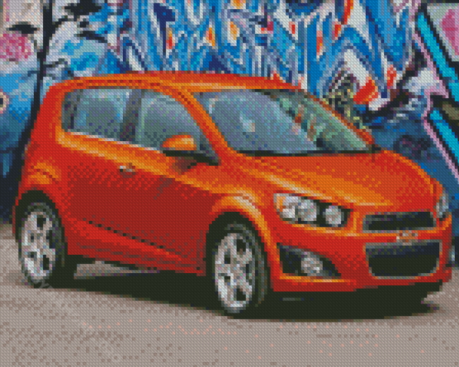 Orange Chevrolet Sonic Diamond Painting