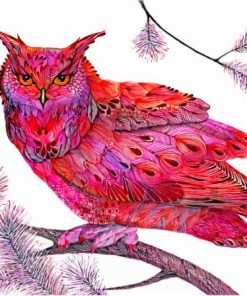 Pink Owl Art Diamond Painting