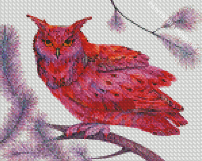 Pink Owl Art Diamond Painting