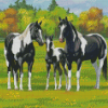 Pinto Horse Family Diamond Painting