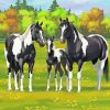 Pinto Horse Family Diamond Painting