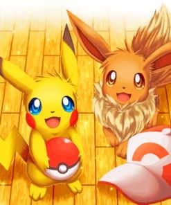 Pokemon Pikachu And Eevee Diamond Painting