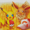 Pokemon Pikachu And Eevee Diamond Painting