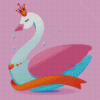 Princess Swan With Crown Diamond Painting