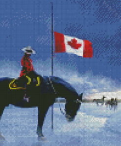 RCMP Woman On Horse Art Diamond Painting