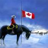 RCMP Woman On Horse Art Diamond Painting