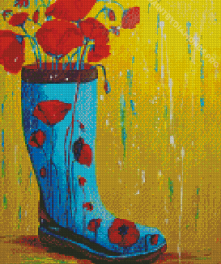 Rain Boots With Flowers Diamond Painting