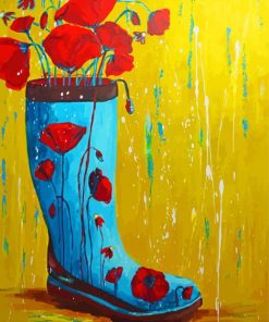 Rain Boots With Flowers Diamond Painting