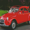 Red Citroen 2cv Car Diamond Painting