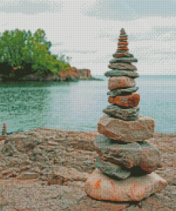 Rock Stack Lakeside Diamond Painting