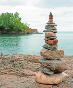 Rock Stack Lakeside Diamond Painting