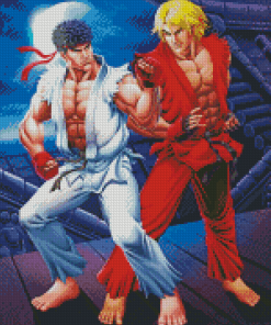 Ryu And Ken Anime Diamond Painting