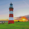 Smeatons Tower With Sunset View Diamond Painting