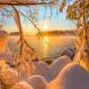 Snow Sun Landscape Diamond Painting