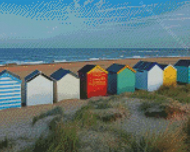 Southwold Suffolk Beach Huts Diamond Painting