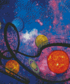 Space Roller Coaster Diamond Painting