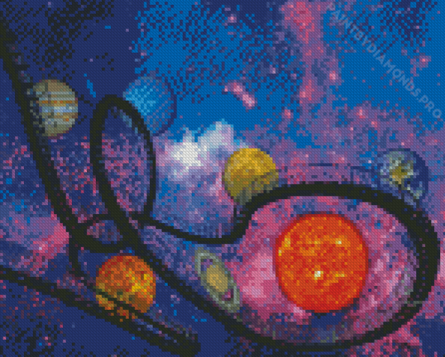 Space Roller Coaster Diamond Painting