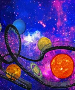 Space Roller Coaster Diamond Painting