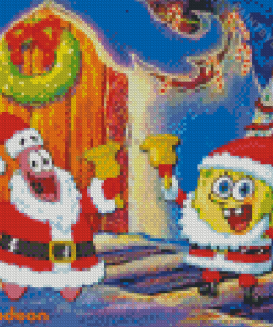 SpongeBob Christmas Diamond Painting