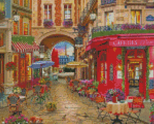 Spring Paris Cafe Diamond Painting