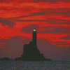 Sunset Fastnet Lighthouse Silhouette Diamond Painting