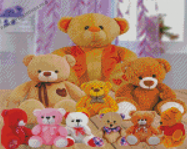 Teddies Bear Family Diamond Painting