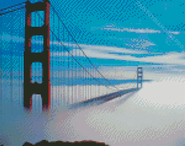 The Golden Gate Bridge In Fog Diamond Painting