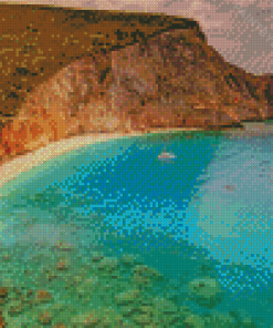 Turquoise Sea In Porto Katsiki Beach Diamond Painting