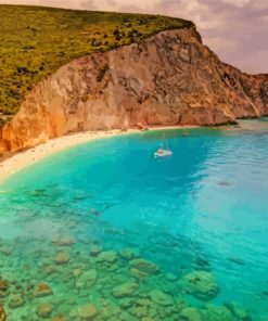 Turquoise Sea In Porto Katsiki Beach Diamond Painting