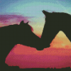 Two Horses In Love Silhouette Diamond Painting