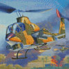 War Helicopter Art Diamond Painting