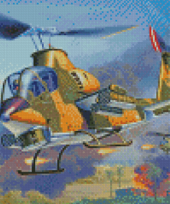 War Helicopter Art Diamond Painting