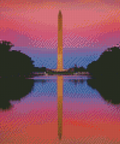 Washington Monument At Sunset Diamond Painting