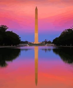 Washington Monument At Sunset Diamond Painting