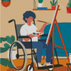 Wheelchair Artist Boy Diamond Painting