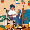 Wheelchair Artist Boy Diamond Painting