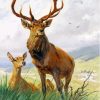 Wild Deer Couple Art Diamond Painting