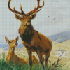 Wild Deer Couple Art Diamond Painting