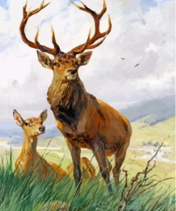 Wild Deer Couple Art Diamond Painting