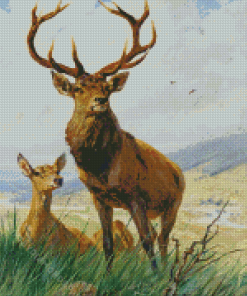 Wild Deer Couple Art Diamond Painting