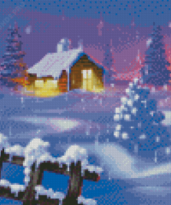 Winter Christmas Snow Night Diamond Painting