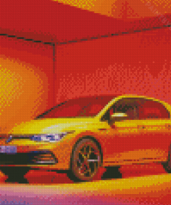 Yellow Golf 8 VW Diamond Painting