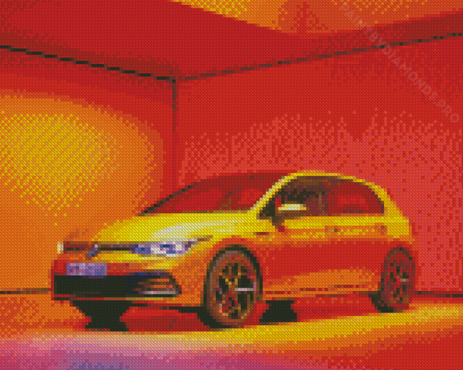 Yellow Golf 8 VW Diamond Painting