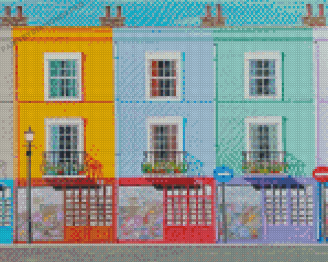 Abstract Portobello Road Buildings Diamond Painting