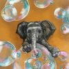 Abstract Elephant Blowing Bubbles Diamond Painting