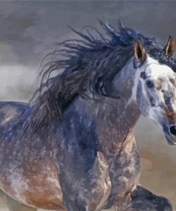 Aesthetic Dark Grey Horse Diamond Painting