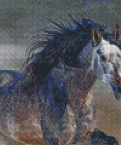 Aesthetic Dark Grey Horse Diamond Painting