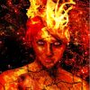 Aesthetic Girl On Fire Diamond Painting